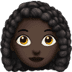 👩🏿‍🦱 woman: dark skin tone, curly hair display on Apple